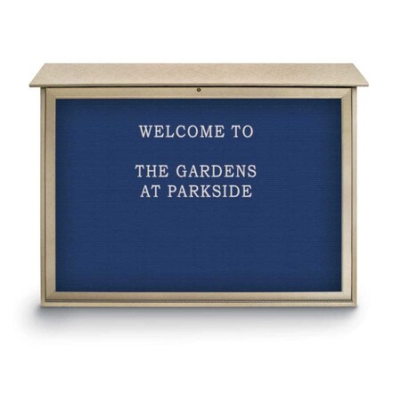 United Visual Products Indoor Enclosed Combo Board, 42"x32", Satin Frame/Black Porc & Pumice UVCB4232-BLKPORC-PUMICE